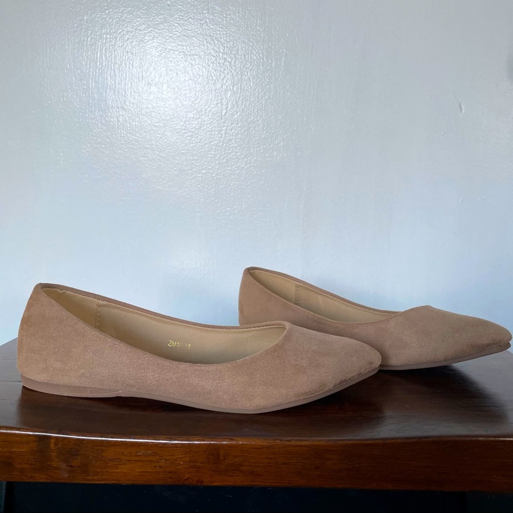 Suede ballet flats - Beige